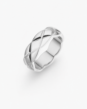 Side view of Élan Faceted Band Ring by Zodiglow