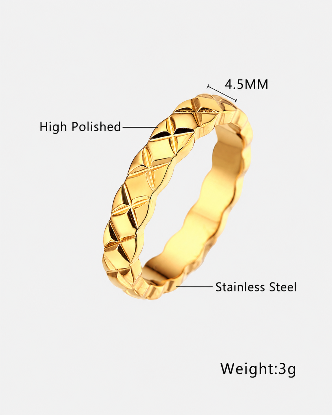 Additional view 8 of Élan Faceted Band Ring by Zodiglow