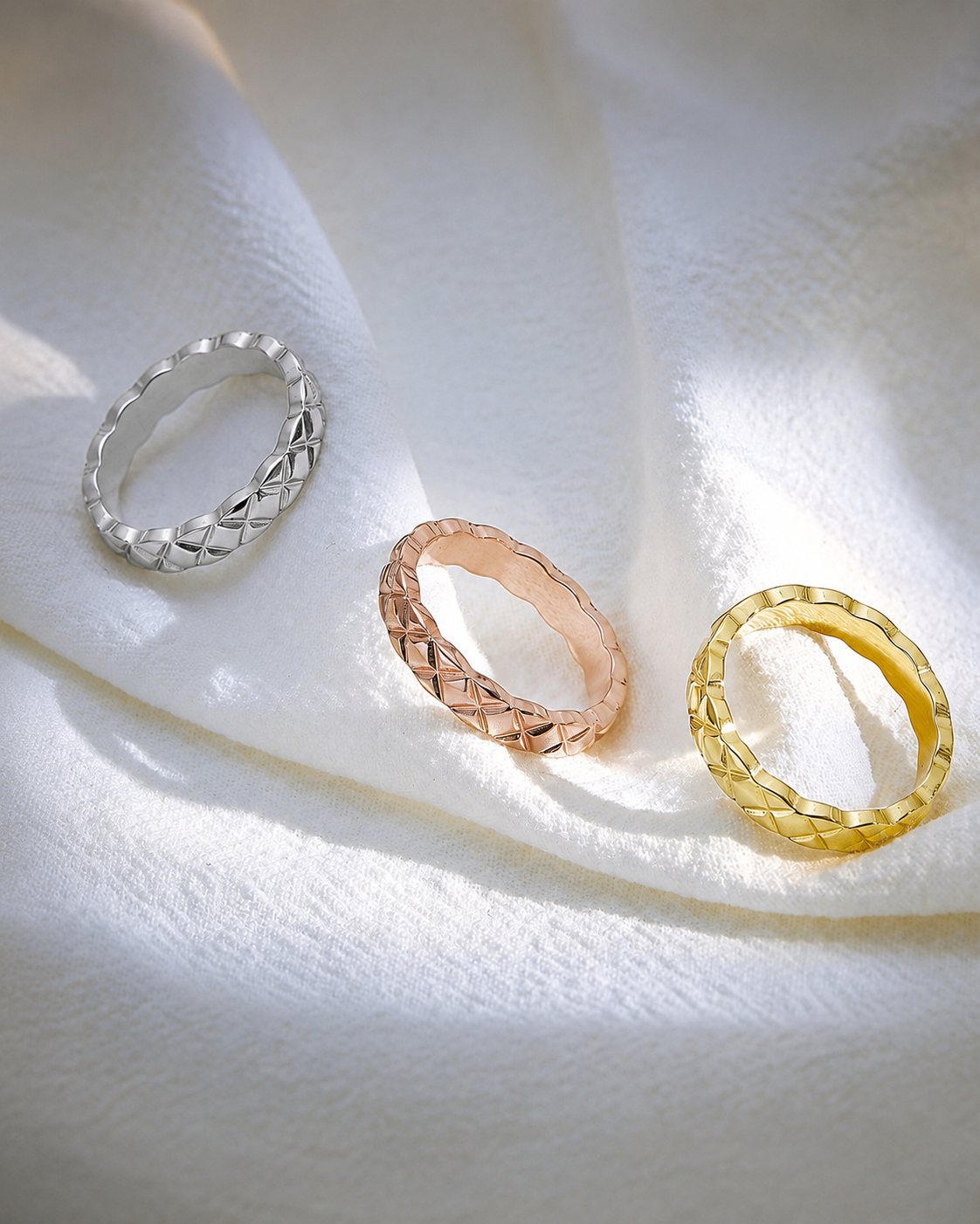 Additional view 12 of Élan Faceted Band Ring by Zodiglow