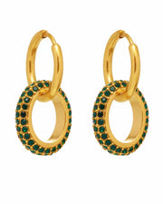 Styled view of Vela Pavé Link Hoop Earrings Collection by Zodiglow