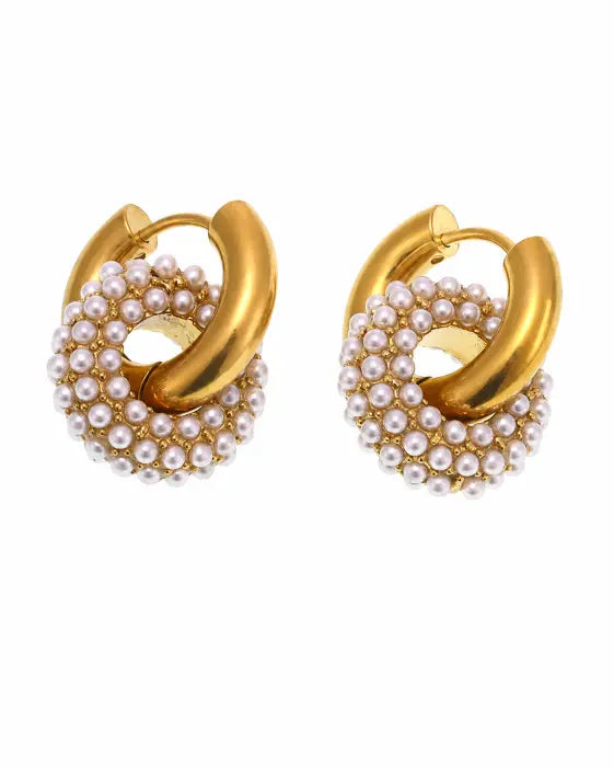 Additional view 9 of Vela Pavé Link Hoop Earrings Collection by Zodiglow