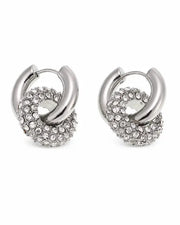 Additional view 11 of Vela Pavé Link Hoop Earrings Collection by Zodiglow
