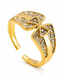 Front view of Élan Pavé Knot Open Ring by Zodiglow