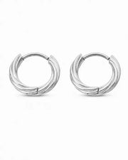 Detail view of Élan Twisted Hoop Earrings by Zodiglow
