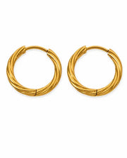 Side view of Élan Twisted Hoop Earrings by Zodiglow