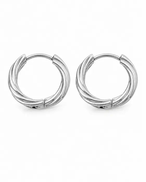 Additional view 7 of Élan Twisted Hoop Earrings by Zodiglow