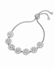 Front view of Elara Bloom Zircon Slider Bracelet by Zodiglow