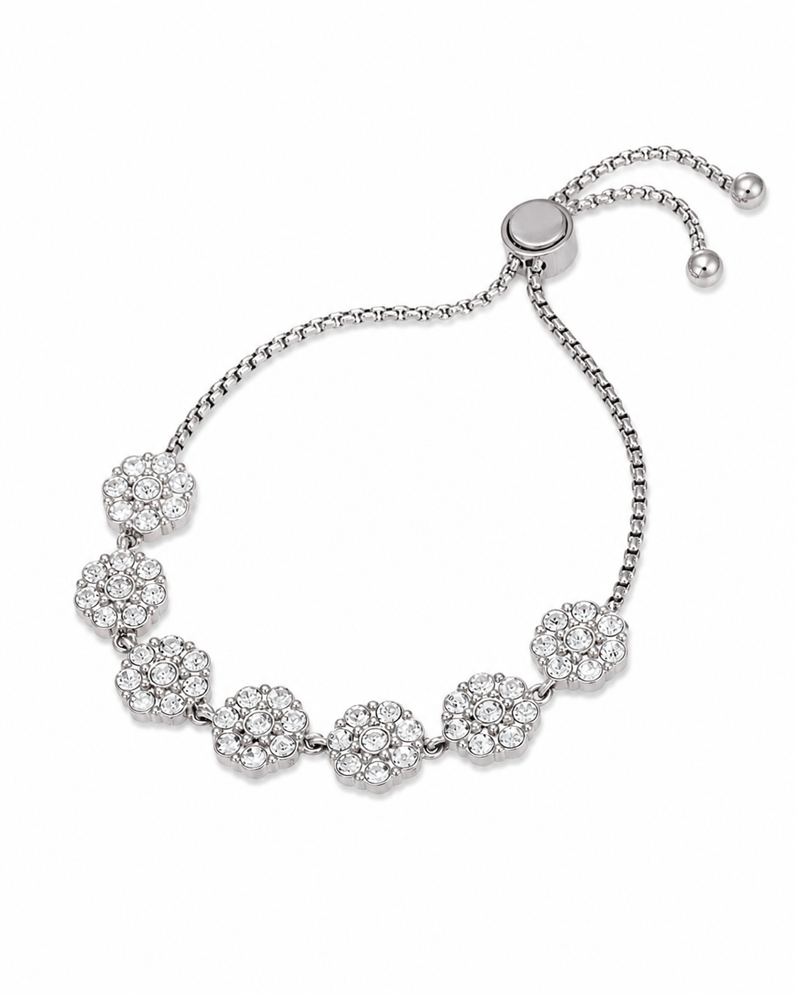 Front view of Elara Bloom Zircon Slider Bracelet by Zodiglow