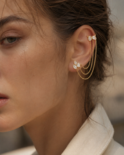 Alternate view of Elara Draped Chain Earring by Zodiglow