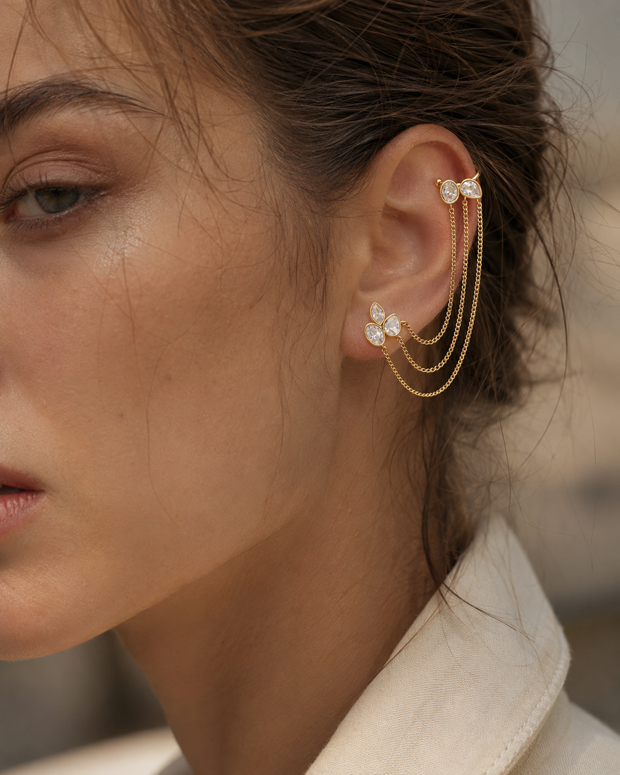 Elara Draped Chain Earring