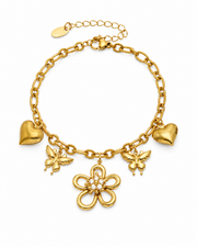 Detail view of Elara Garden Charm Necklace & Bracelet by Zodiglow