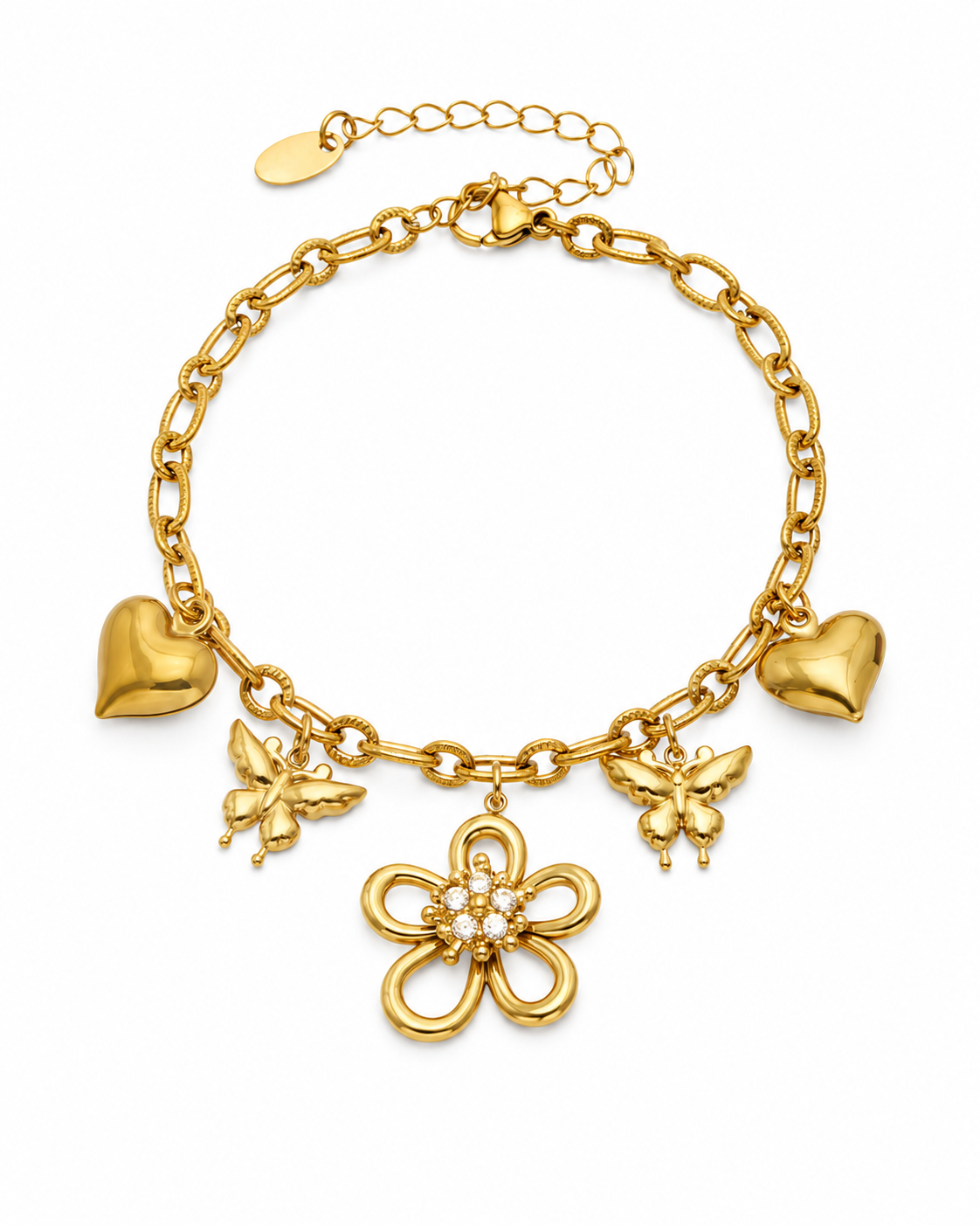 Detail view of Elara Garden Charm Necklace & Bracelet by Zodiglow