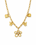 Front view of Elara Garden Charm Necklace & Bracelet by Zodiglow