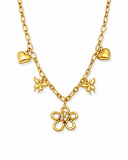 Front view of Elara Garden Charm Necklace & Bracelet by Zodiglow