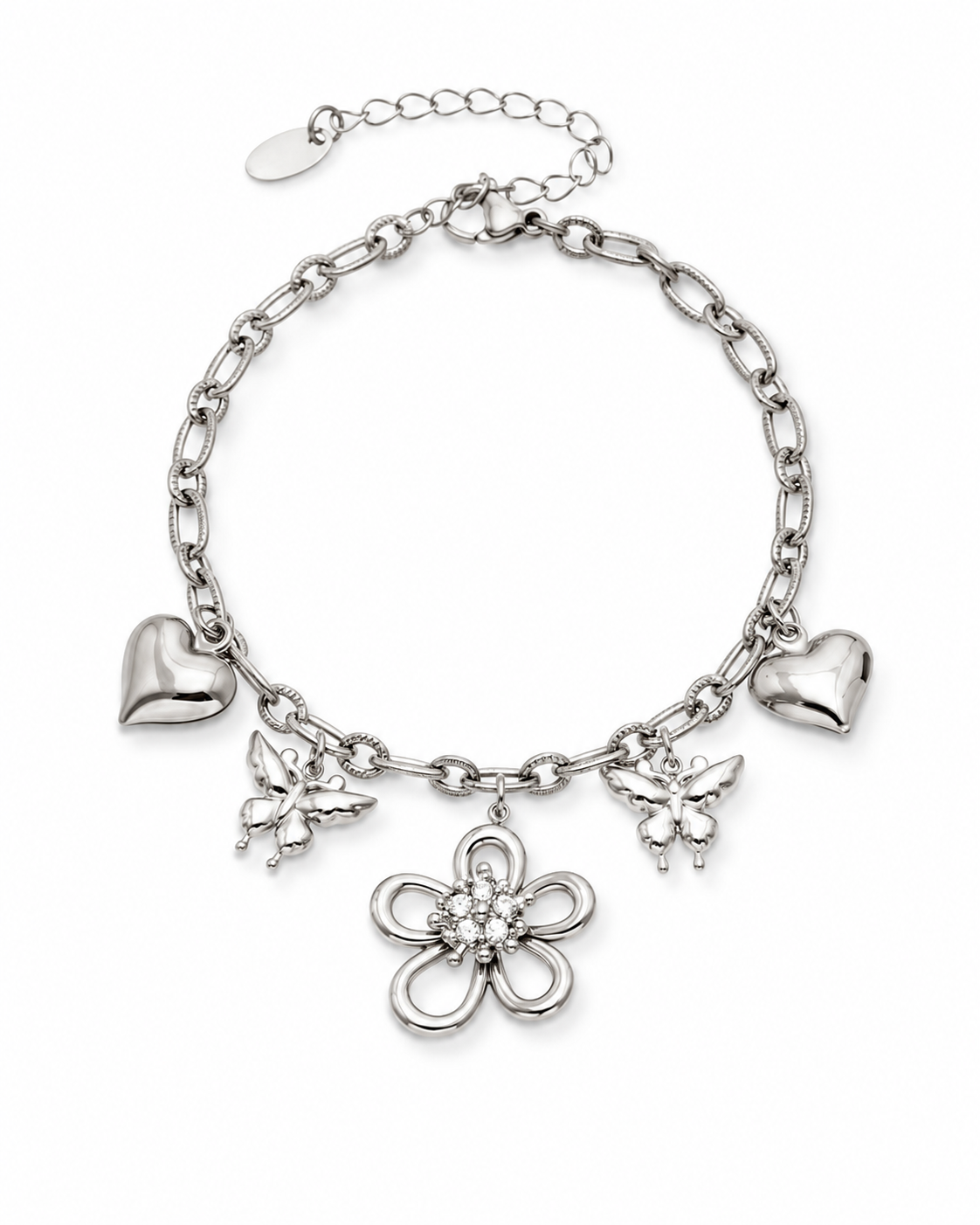 Side view of Elara Garden Charm Necklace & Bracelet by Zodiglow