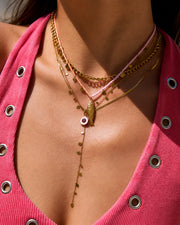 Alternate view of Elara Gold Fringe Lariat Necklace by Zodiglow