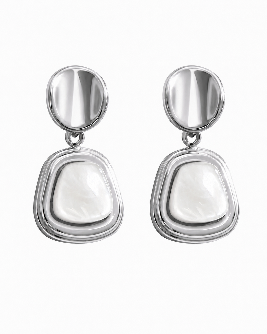 Alternate view of Elara Mother-of-Pearl Drop Earrings by Zodiglow