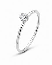 Alternate view of Elara Petite Zircon Solitaire Ring by Zodiglow