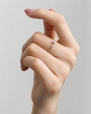 Detail view of Elara Petite Zircon Solitaire Ring by Zodiglow
