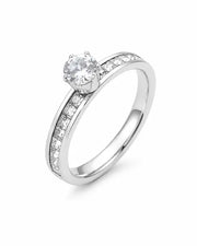Front view of Elara Round Zircon Pave Ring by Zodiglow