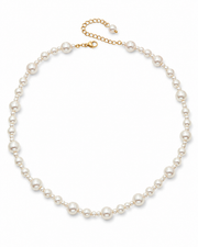 Alternate view of Lumière Faux Pearl & Clear Bead Necklace by Zodiglow