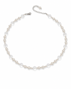 Lumière Faux Pearl & Clear Bead Necklace