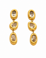 Front view of Elara Triple Drop Earrings by Zodiglow