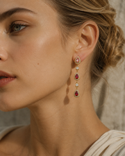 Alternate view of Elara Triple Teardrop Zircon Earrings by Zodiglow