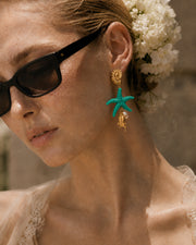 Alternate view of Emerald Reef Starfish Drop Earrings by Zodiglow