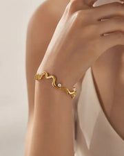 Alternate view of Sculpted Wave Bracelet by Zodiglow
