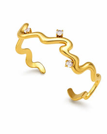Front view of Sculpted Wave Bracelet by Zodiglow
