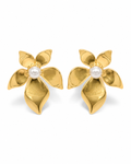 Front view of Fleur Sculptural Stud Earrings by Zodiglow