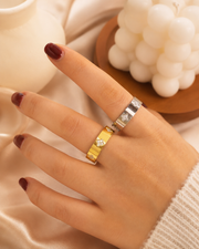 Detail view of Fleur Zircon Band Ring by Zodiglow