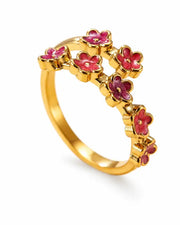 Additional view 7 of Fleurie Colorful Flower Wrap Ring by Zodiglow
