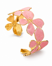 Front view of Flora Enamel Cuff Bracelet by Zodiglow