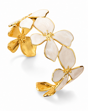 Side view of Flora Enamel Cuff Bracelet by Zodiglow