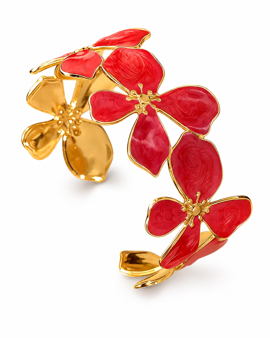 Styled view of Flora Enamel Cuff Bracelet by Zodiglow