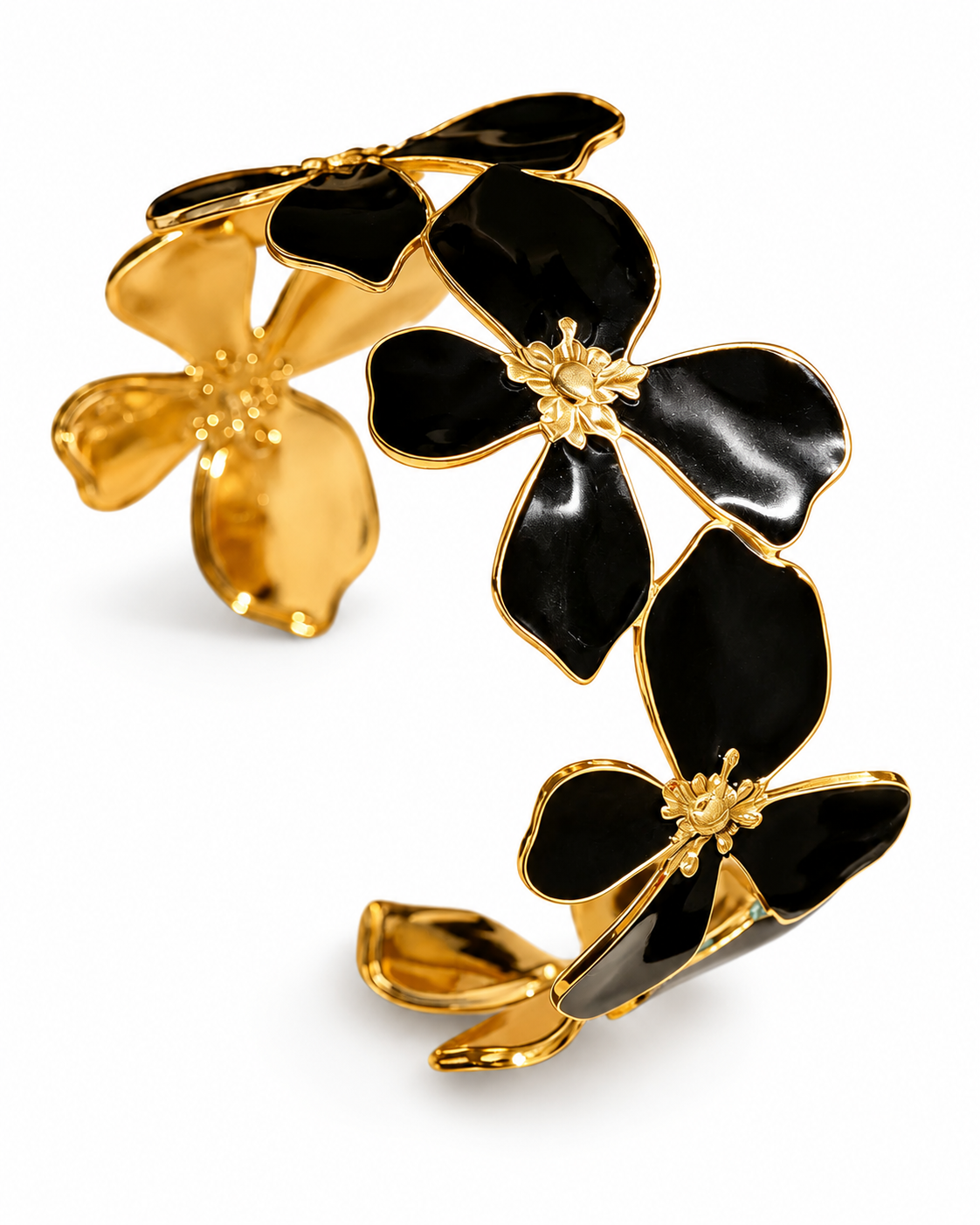 Additional view 7 of Flora Enamel Cuff Bracelet by Zodiglow
