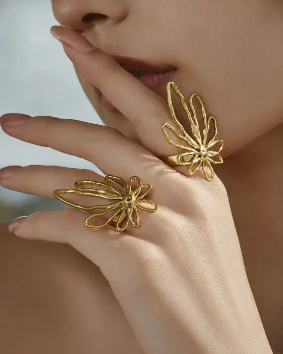 Alternate view of Floralia Sculptural Flower Statement Ring by Zodiglow