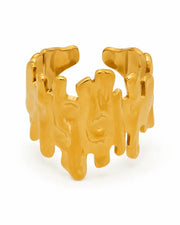 Close-up view of Fluid Forms Sculptural Openwork Ring Collection by Zodiglow