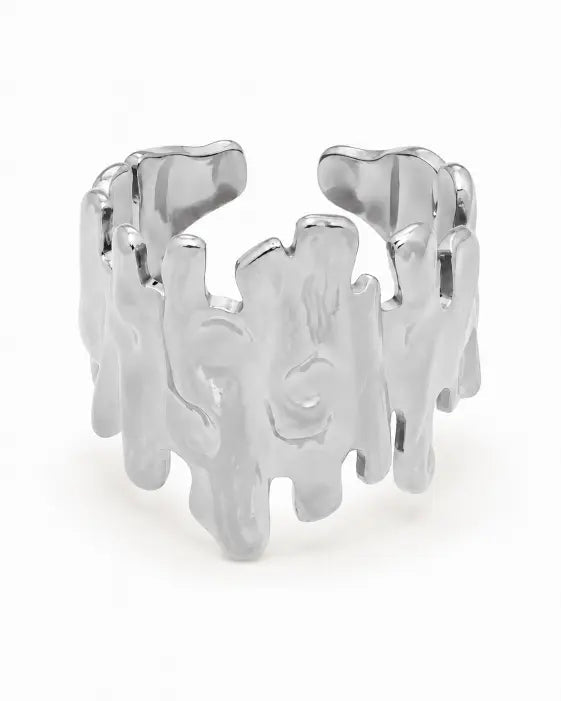 Styled view of Fluid Forms Sculptural Openwork Ring Collection by Zodiglow