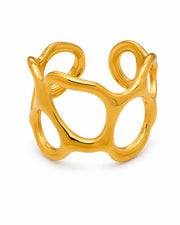 Additional view 7 of Fluid Forms Sculptural Openwork Ring Collection by Zodiglow