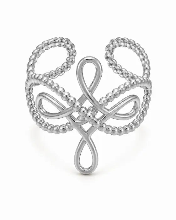 Additional view 12 of Fluid Forms Sculptural Openwork Ring Collection by Zodiglow