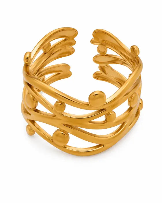 Additional view 13 of Fluid Forms Sculptural Openwork Ring Collection by Zodiglow