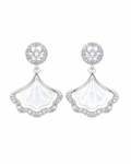 Front view of Ginkgo Shell Drop Earrings by Zodiglow