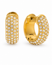 Alternate view of Gold Crystal Hoop Earrings by Zodiglow