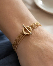 Alternate view of Golden Cascade Toggle Bracelet by Zodiglow