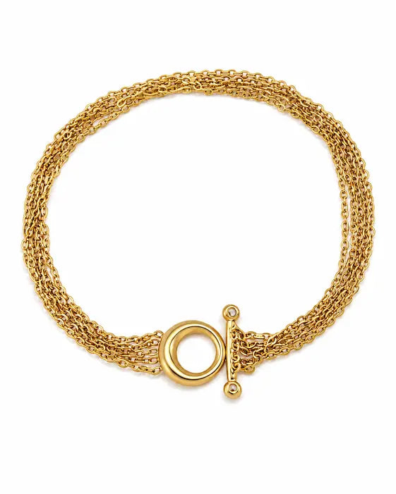 Golden Cascade Toggle Bracelet