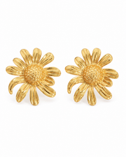 Close-up view of Golden Muse Stud Earrings by Zodiglow