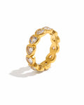 Front view of Heart Eternity Gold Ring by Zodiglow